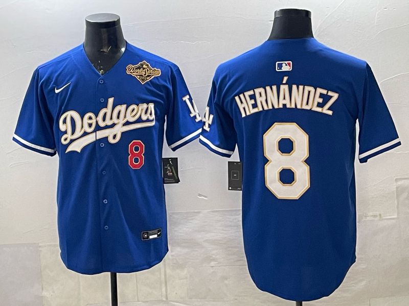 Men Los Angeles Dodgers #8 Hernandez Blue Gold 2026 Nike Game MLB Jersey 006->los angeles dodgers->MLB Jersey